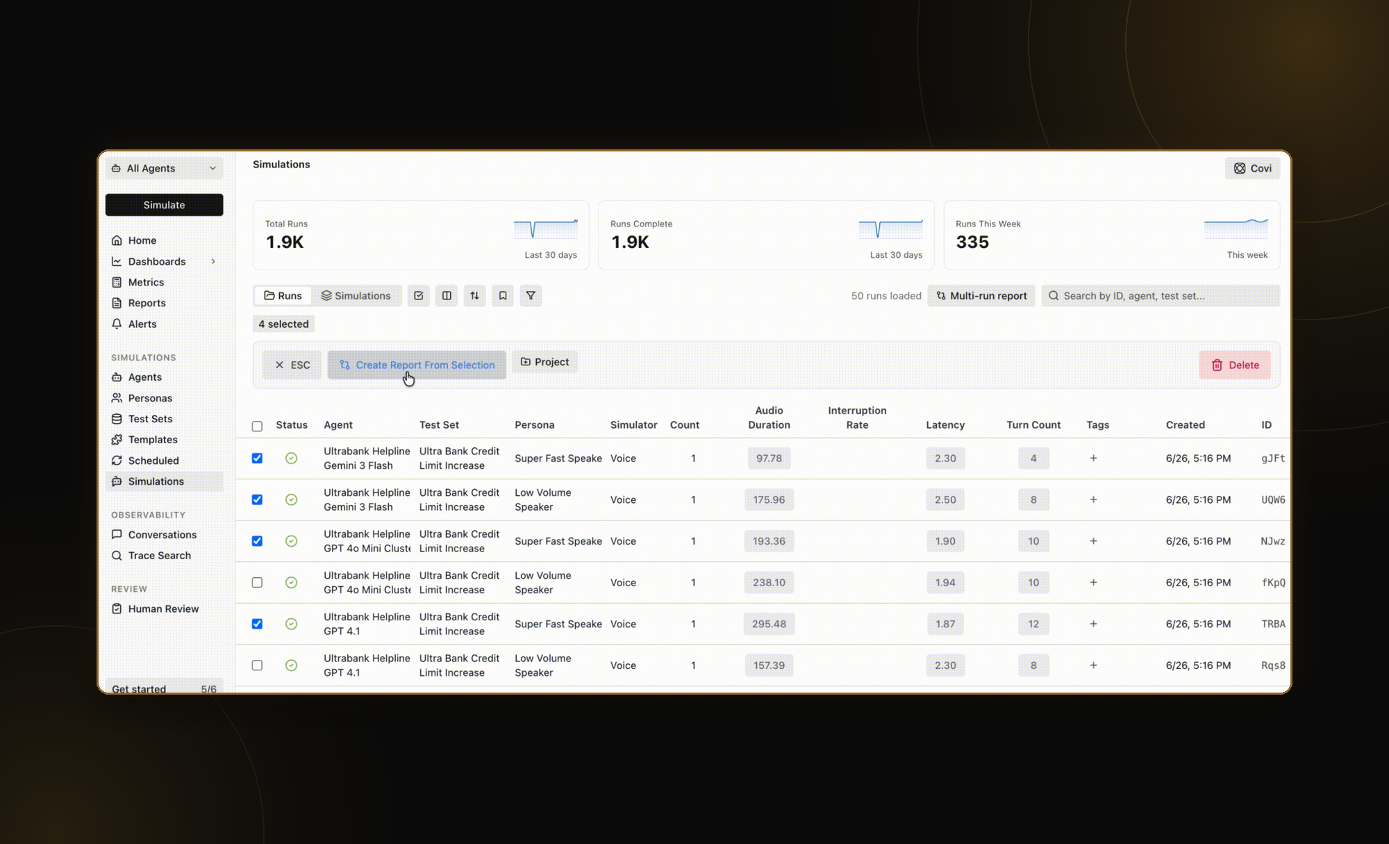 AI Voice Agent Simulation in Coval