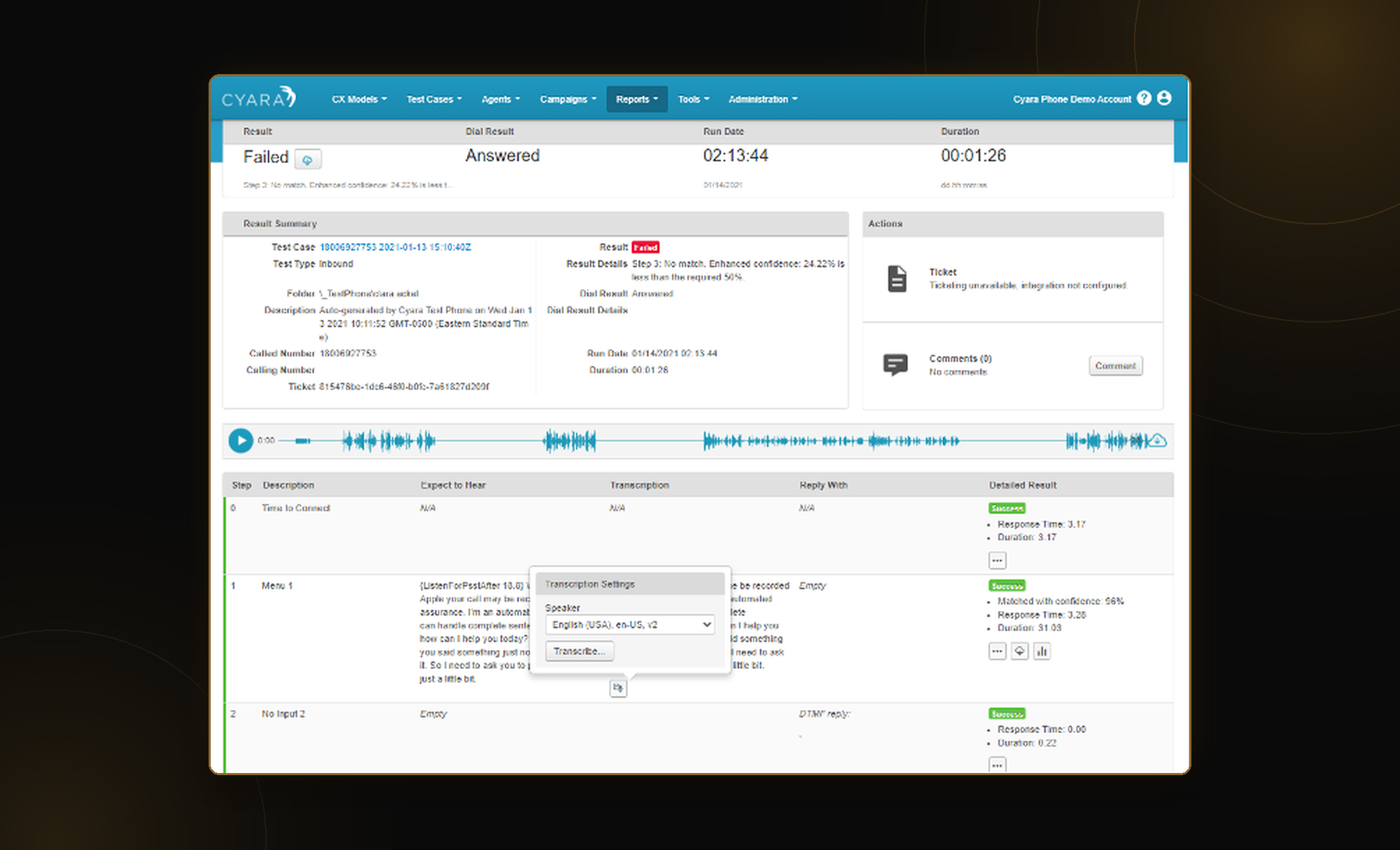 AI Voice Agent Testing in Cyara
